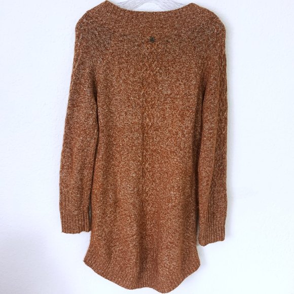 Prana CADWELL Knit Organic Cotton Sweater Tunic Dress in Adobe Brown M W33170236 - Picture 6 of 9